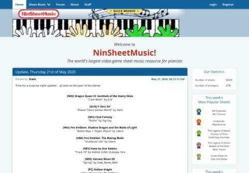The largest free Nintendo sheet music resource on the internet!