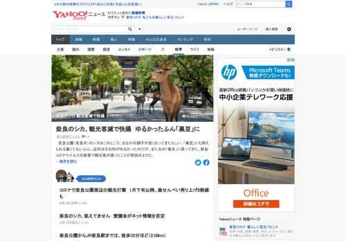 奈良公園のシカはこのところ、おなかの調子が良くなってきたという。新型コロナウイルスの影響で観光客が減ったことが原因のようで、下痢気味のふんが減り、「黒豆」にも例えられる黒くて丸いふんに戻ってきたという。