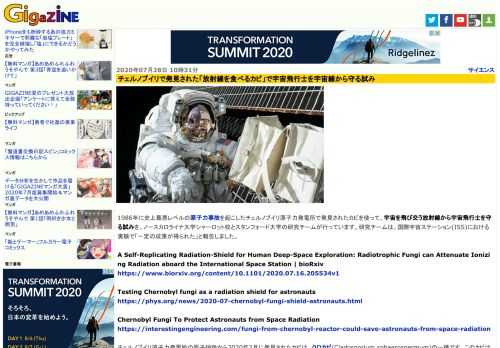 1986年に史上最悪レベルの原子力事故を起こしたチェルノブイリ原子力発電所で発見されたカビを使って、宇宙を飛び交う放射線から宇宙飛行士を守る試みを、ノースカロライナ大学シャーロット校とスタンフォード大学の研究チームが行っています。研究チームは、国際宇宙ステーション(ISS)における実験で「一定の成果が得られた」と報告しました。