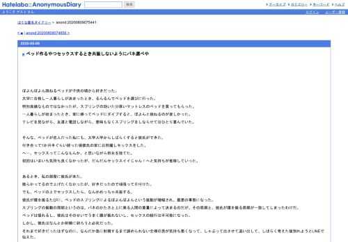 ぼよんぼよん跳ねるベッドが子供の頃から好きだった。大学に合格し一人暮らしが決まったとき、るんるんでベッドを選びに行った。特別高価なも…
