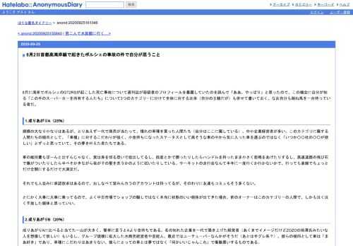 8月に湾岸でポルシェのGT2RSが起こした死亡事故について週刊誌が容疑者のプロフィールを暴露していたのを読んで「ああ、やっぱり」と思ったので…