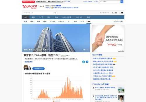 東京都は5日、新たに66人の新型コロナウイルス感染が確認されたと発表。都内の感染者数は、最近はほぼ横ばいとなっている。