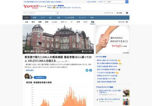 東京都によると、8日に都が確認した新型コロナウイルスの新たな感染者は248人で、5日ぶりに200人を超えた。都は、有識者を交えたモニタリング会議を開き、感染状況に関する4段階の警戒度を協議。