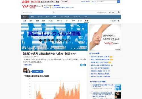 千葉県内で14日、88人の新型コロナウイルス感染が確認された。1日当たりの感染としては8月6日の76人を上回り過去最多。