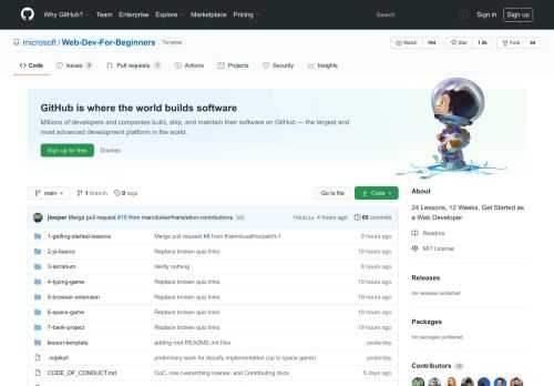 24 Lessons, 12 Weeks, Get Started as a Web Developer - microsoft/Web-Dev-For-Beginners
