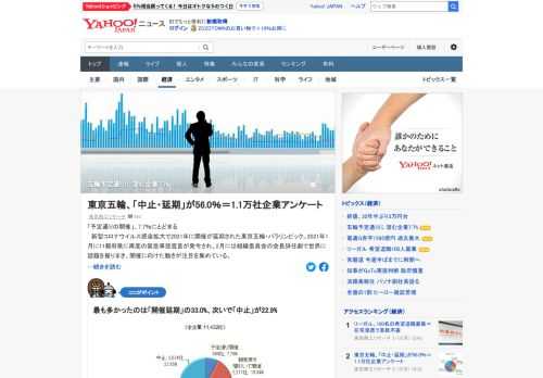 東京商工リサーチが、国内企業を対象に「東京五輪・パラリンピックに関するアンケート調査」を実施。「予定通りの開催」は7.7%にとどまり、前回調査から14.8ポイント下落した。