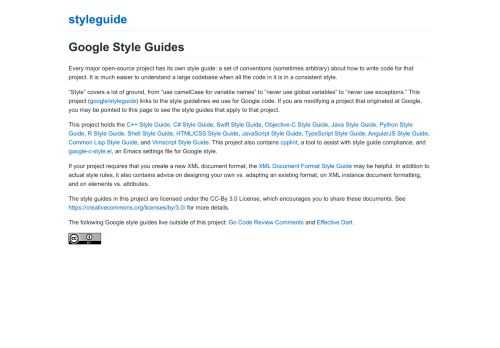 Style guides for Google-originated open-source projects