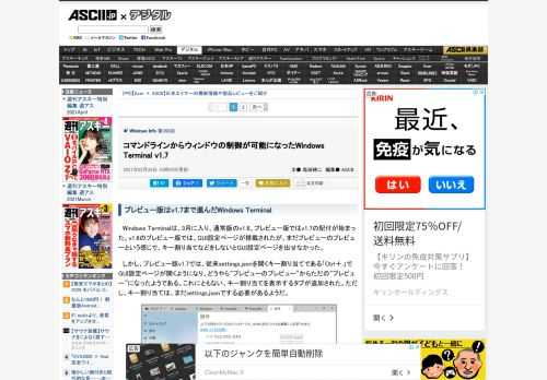 Windows Terminalは、3月に入り、通常版のv1.6、プレビュー版ではv1.7の配付が始まった。