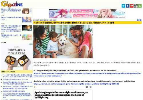 ペットを「モノではなく生き物である」と明確に規定する法案がスペインで提出されました。この法案は、ペットに対する暴行が人間への暴行と同様に罰せられると定めています。