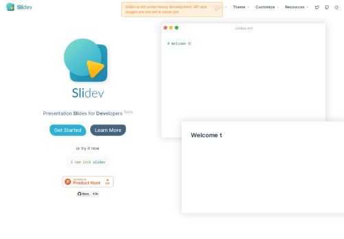 Presentation slides for developers