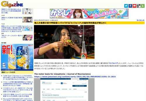 咀嚼(そしゃく)する音や飲み物を飲む音、呼吸する音など、他人が日常的に出す音を過剰に嫌う病気を「ミソフォニア」といいます。ニューカッスル大学の研究者によって行われた研究によって、ミソフォニアを患う人は「音を処理する脳領域」と「口と喉の筋肉の動きを処理する脳領域」が通常よりも強いつながりをもっていることが明らかになりました。