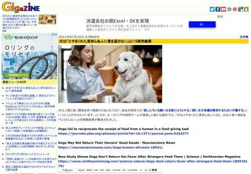 犬は人間と深い関係を持つ動物だと知られており、過去の研究では「苦しんでいる飼い主を助けようとする」「飼い主の苦痛を解消するために行動する」といったことが示されています。ところが、オーストリアの研究チームが発表した新たな論文では、「犬はエサをくれた見知らぬ人に対し、お礼に食べ物をあげようとしない」との実験結果が報告されました。