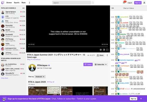 rtainjapan went live on Twitch. Catch up on their Ring Fit Adventure VOD now.