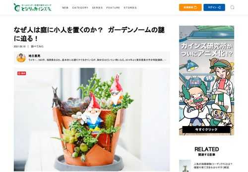 お庭や玄関のちょっとした場所に植えられた草花の中に、よく見かける「小人」の置物。庭に小人を置く文化はいつ、どこで生まれたのでしょうか。日本ではいつから始まったのでしょうか。その歴史について、さまざまな資料やガーデニングの専門家のお話などを頼りに紐解いていきます。さらに、初心者でも簡単にできる、小人が映えるガーデニングも紹介します！  