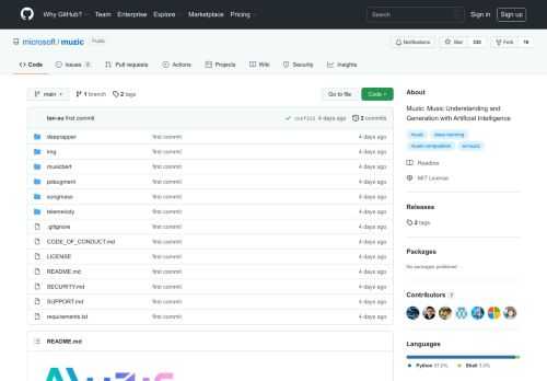 Muzic: Music Understanding and Generation with Artificial Intelligence - GitHub - microsoft/muzic: Muzic: Music Understanding and Generation with Artificial Intelligence