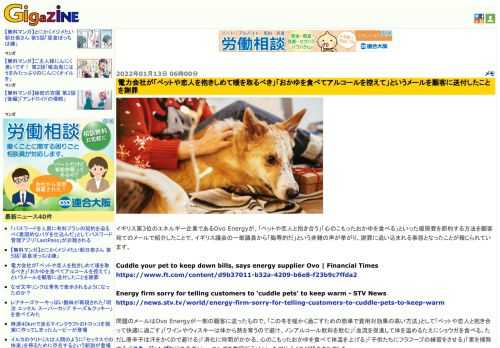 イギリス第3位のエネルギー企業であるOvo Energyが、「ペットや恋人と抱き合う」「心のこもったおかゆを食べる」といった暖房費を節約する方法を顧客宛てのメールで紹介したことで、イギリス議会の一部議員から「侮辱的だ」という非難の声が挙がり、謝罪に追い込まれる事態となったことが報じられています。