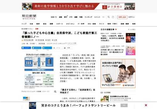 　自民党の「『こども・若者』輝く未来実現会議」（加藤勝信座長）は4日、議員立法「こども基本法案」の骨子案を党内の会合で初めて示した。政府の「こども家庭庁」の新設にあわせ、子ども政策の基本理念を定める内…