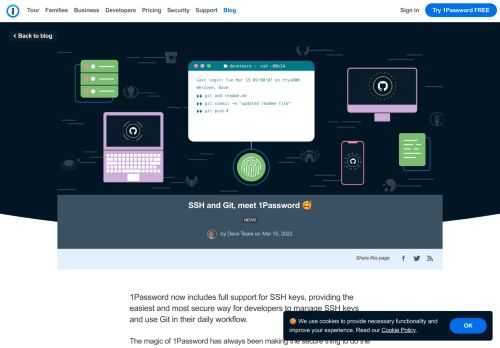 1Password now includes full support for SSH keys, providing the easiest and most secure way for developers to manage SSH keys and use Git in their daily workflow.